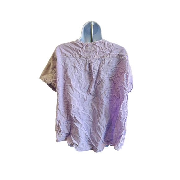Ava & Viv Lavender Gauze Button Top 2X Plus Size Boho Summer Blouse - Picture 3 of 4